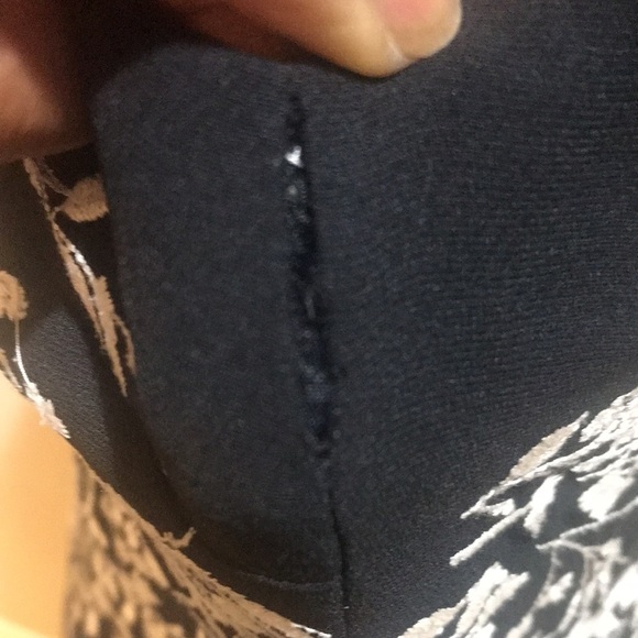 Maggy London Black Sheath Ankle Length Dress w/White Floral Embroidery-Size 10 - Picture 6 of 11